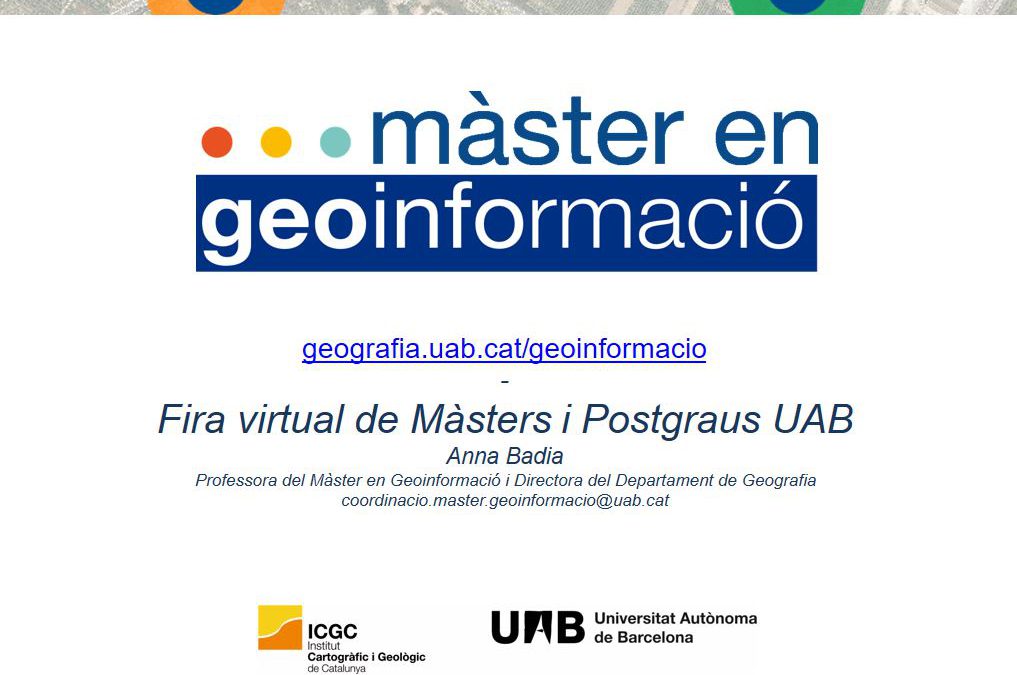 Sessió informativa del Màster en Geoinformació